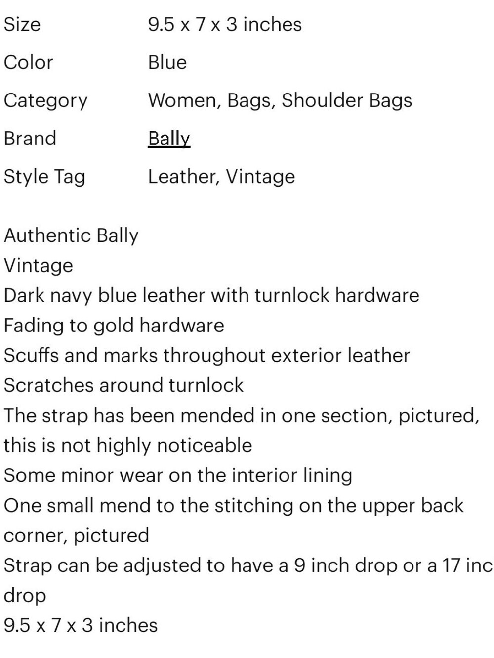 Bally vintage dark navy blue leather turnlock flap shoulder bag - Picture 11 of 14